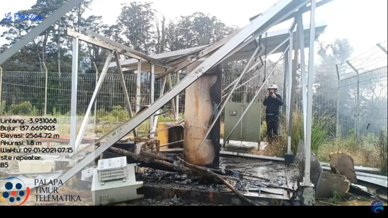 Palapa Ring Timur yang terbakar