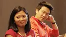 Pebulutangkis Indonesia Debby Susanto dan Liliyana Natsir saat jumpa dengan content creators di Jakarta, Selasa (24/7/2018). Acara tersebut dalam rangka memberi dukungan untuk para atlet jelang Asian Games 2018. (Bola.com/M Iqbal Ichsan)