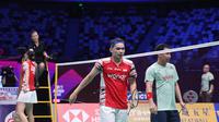 Ganda campuran Indonesia Rinov Rivaldy/Gloria Emanuelle Widjaja kalah dari pasangan Thailand&nbsp;Dechapol Puavaranukroh/Supissara Paewsampran pada partai pertama laga&nbsp;perempat final Piala Sudirman 2025. Rinov/Gloria kalah&nbsp;10-21 dan 15-21 di Xiamen Fenghuang Gymnasium, China, Jumat (2/5).&nbsp;(foto: PBSI)