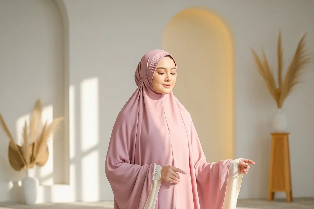 Mukena Two-Tone Pastel Elegan