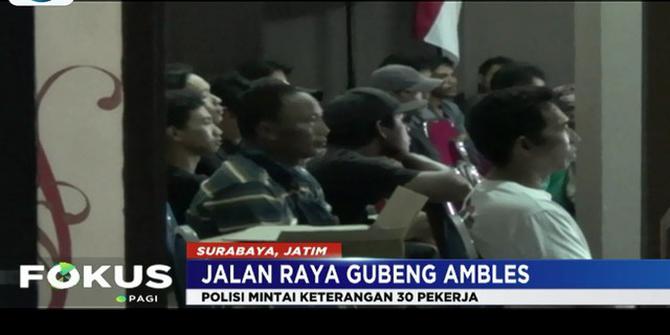 Polisi Periksa 30 Pekerja Proyek RS Siloam Terkait Amblesnya Jalan Gubeng