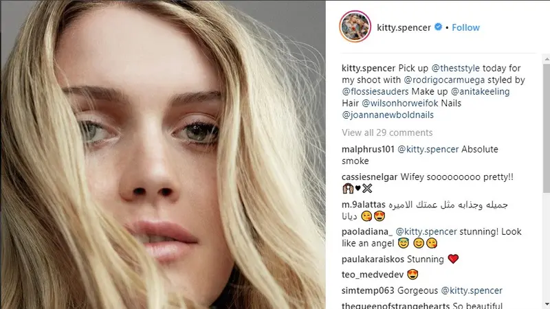 Kitty Spencer, sang Fashionista Cantik Ponakan Putri Diana