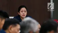 Menko PMK Puan Maharani menggelar rapat persiapan Asian Games 2018 dengan kementerian dan pejabat terkait di Jakarta, Rabu (6/6). Menko Puan juga mengatakan bahwa diperlukan sinergi antara Asian Games dan Asian Para Games. (Liputan6.com/Angga Yuniar)