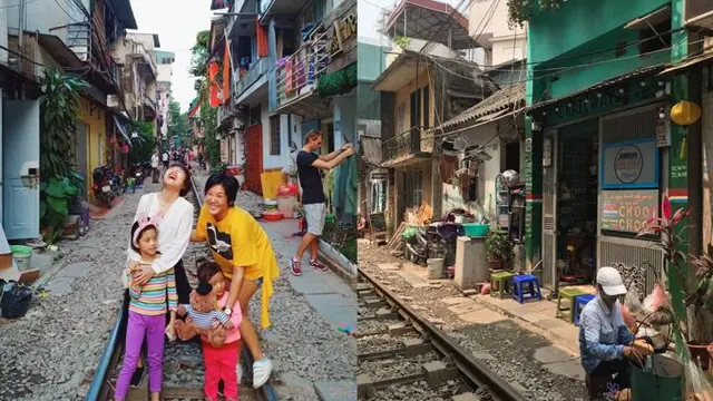 Seorang warga lokal, Fabienne Fong Yan di Hanoi Train Street