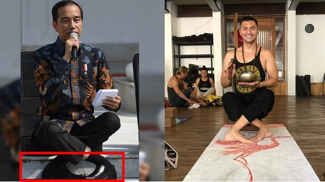 6 Potret Challenge Gaya Duduk Silang Kaki Jokowi yang Sedang Viral