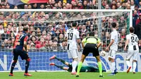 Genoa sukses menundukkan Juventus 2-0 di Stadion Luigi Ferraris dalam lanjutan Liga Italia pekan ke-28, Minggu (17/3/2019) (Foto: Simone Arveda/ANSA via AP)