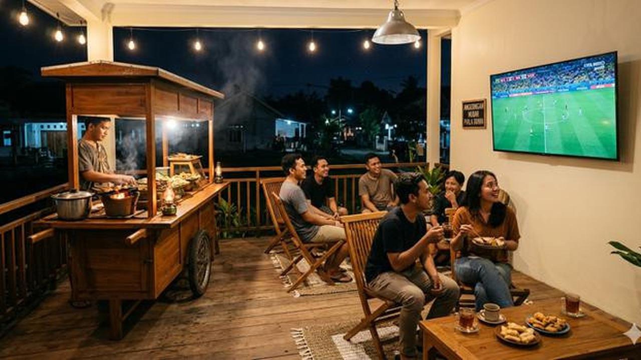 6 Inspirasi Desain Angkringan di Desa dengan Tempat Nobar Piala Dunia, Modern dan Estetik