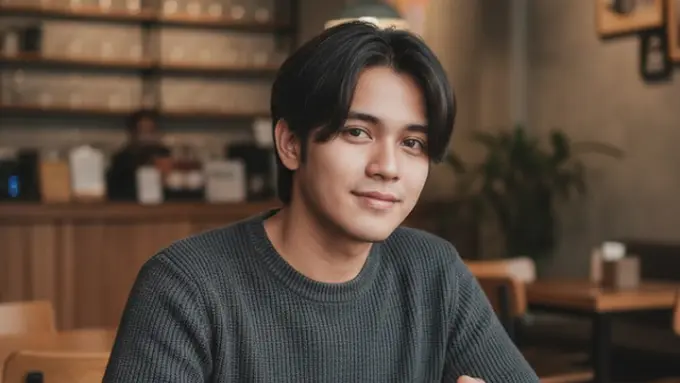 Model Rambut Pria Two Block Panjang (created by AI)