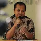 Ketua KPU Provinsi DKI Jakarta Sumarno (tengah) memberi keterangan terkait debat publik Pilkada DKI Jakarta dalam konferensi pers di Kantor KPU DKI Jakarta, hari Rabu (25/1). (Liputan6.com/Gempur M Surya)