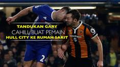 Berita video insiden tandukan bek Chelsea, Gary Cahill, buat pemain Hull City dilarikan ke rumah sakit pada Minggu (22/1/2017).