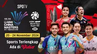 Jadwal dan Link Live Streaming BWF Super 750: Li-ning China Masters 2024 di Vidio
