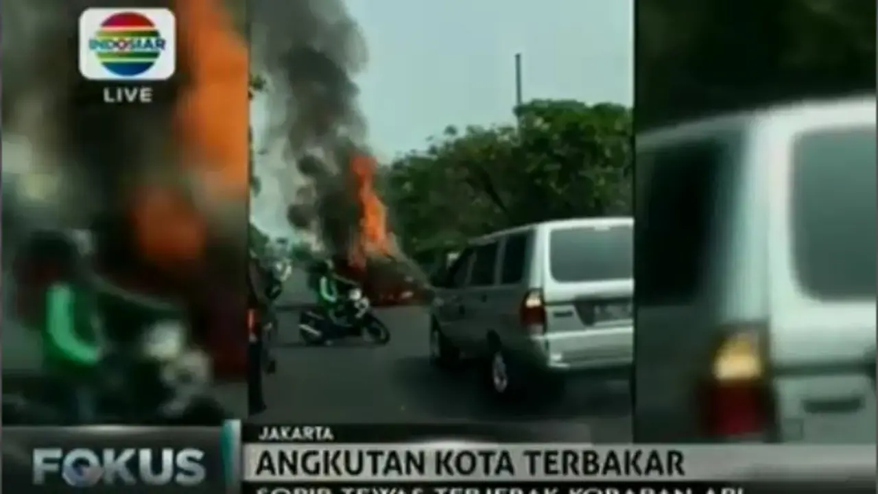 Detik-Detik Sopir Tewas Terbakar dalam Angkot di Pluit
