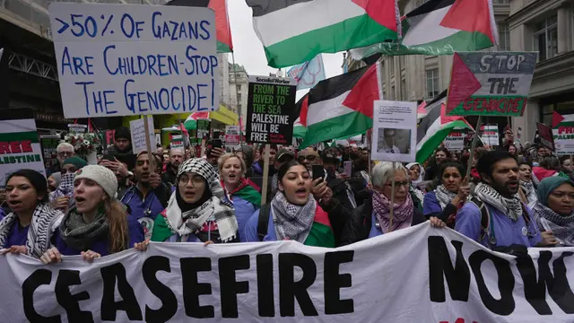 Massa Pro Palestina di London Turun ke Jalan Tuntut Gencatan Senjata