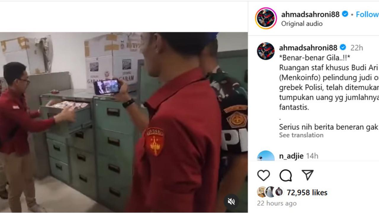 Viral Ahmad Sahroni Unggah Video Penggeledahan Ruangan Stafsus Budi Arie Ada Tumpukan Duit, Kejagung: Itu Penyidik Kasus Duta Palma