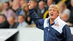 Gaya manajer Sunderland, Steve Bruce di laga lawan Burnley yang berlangsung di Turf Moor, Burnley, 19 September 2009. AFP PHOTO/ANDREW YATES. 