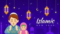 Ilustrasi Tahun Baru Islam. (&lt;a href='https://www.freepik.com/vectors/islamic-year'&gt;Islamic year vector created by freepik - www.freepik.com&lt;/a&gt;)