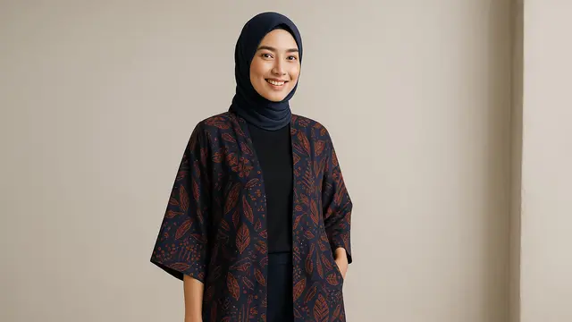 Model Baju Batik untuk Kerja Wanita Muslimah/Ilustrasi gambar oleh AI