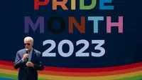 Presiden AS Joe Biden dalam perayaan Pride Month 2023 di Gedung Putih (AP)