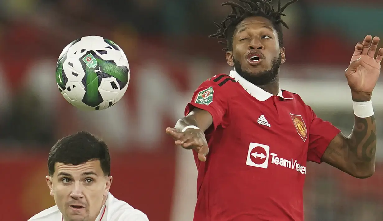 <p>Fred. Saat diturunkan sebagai pemain pengganti kala Manchester United kalah 2-3 dari Arsenal (22/1/2023), gelandang berusia 29 tahun yang telah membela MU sejak awal musim 2018/2019 ini total telah bermain dalam 182 laga di semua ajang dengan torehan 10 gol dan 14 assist. Catatan ini sukses melewati rekor Anderson yang telah bertahan sejak tengah musim 2014/2015. (AP Photo/Dave Thompson)</p>