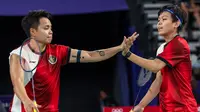 Apriyani Rahayu/Siti Fadia Silva Ramadhanti beraksi di Olimpiade Paris 2024. (PBSI/Badmintonphoto/Mikael Ropars)