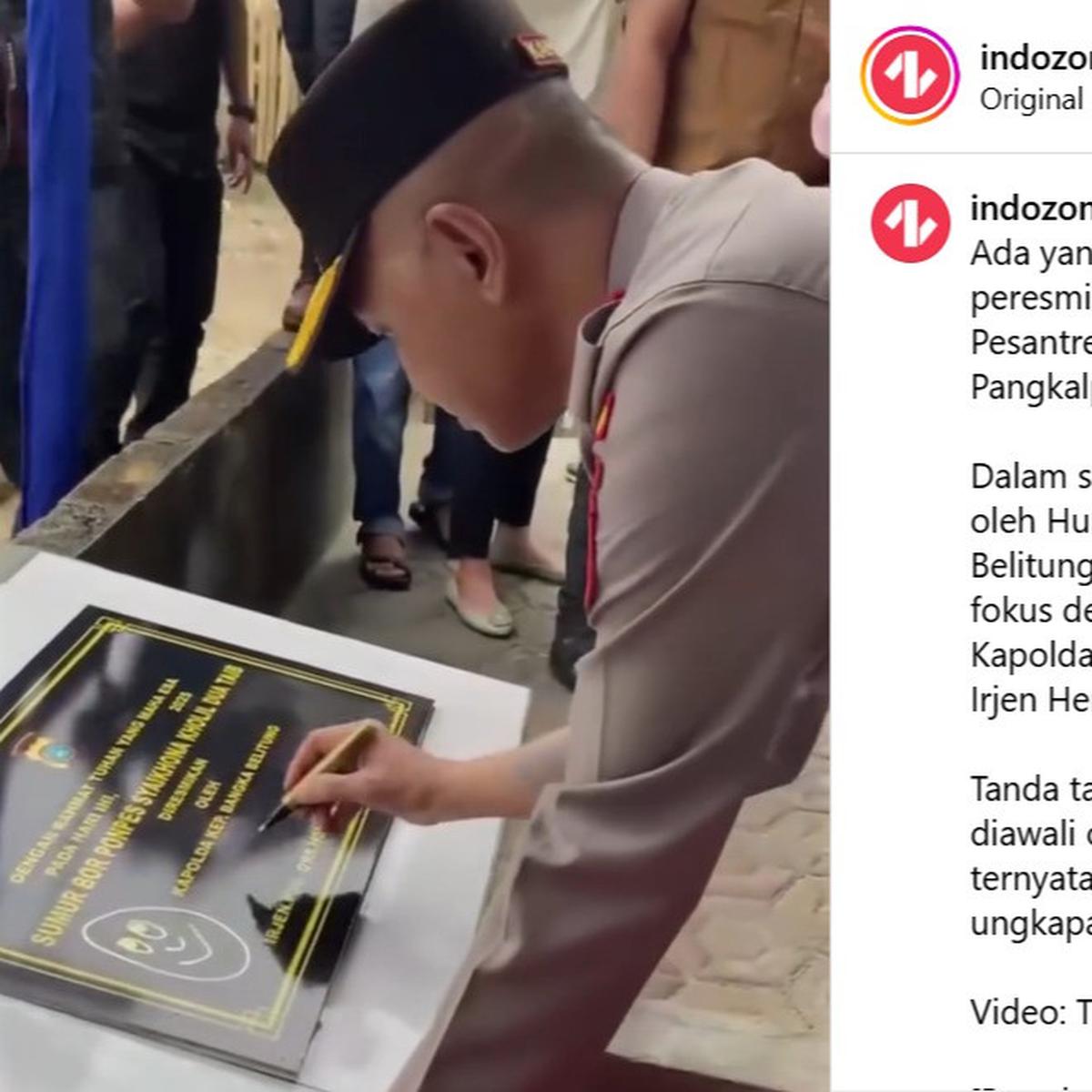 Kapolda Babel tanda tangan pakai emot senyum