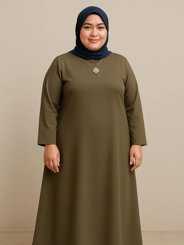 Gamis Simple tapi Mewah untuk Orang Gemuk (Foto: ChatGPT)