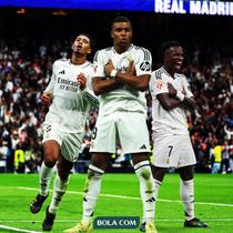 Real Madrid - Jude Bellingham, Kylian Mbappe, Vinicius Junior (Bola.com/Adreanus Titus)