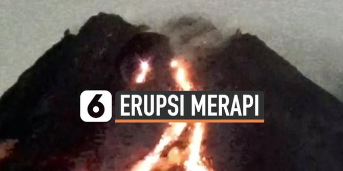 VIDEO: Erupsi Bertubi-Tubi Gunung Merapi, Luncuran Lava Pijar Hingga 1 KM
