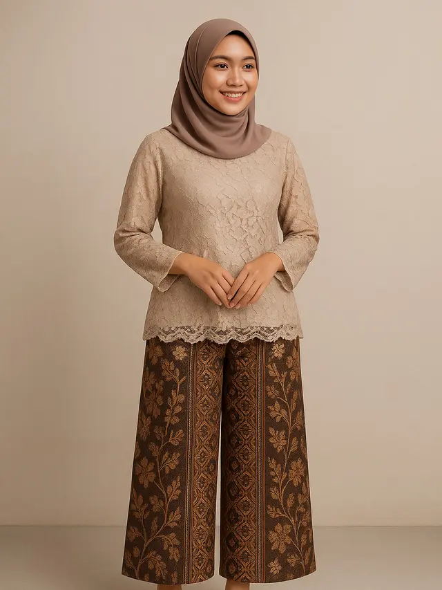 Baju Atasan Brokat Cocok Bawahan Apa? Ini 10 Padu Padan yang Tepat Supaya Tidak Norak/ Ilustrasi oleh AI