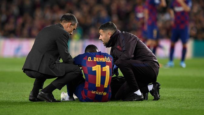 Winger Barcelona, Ousmane Dembele. (AFP/Josep Lago)