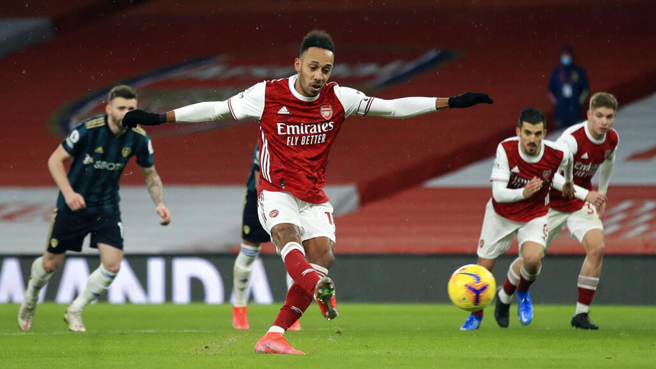 FOTO: Aubameyang Bawa Arsenal Sikat Leeds United 4-2