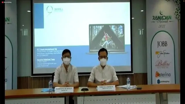 Paparan publik PT Trisula International Tbk (TRIS), Rabu, 27 April 2022 (Foto:tangkapan layar/Pipit I.R)