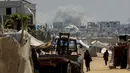 Pejabat kesehatan setempat pada Kamis (12/6/2025) mengatakan sebagian korban tewas merupakan mereka yang berada di dekat lokasi bantuan yang dioperasikan oleh Gaza Humanitarian Foundation (GHF) yang didukung Amerika Serikat dan Israel. (Foto oleh AFP)