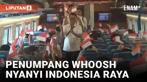 VIDEO: Peringati HUT ke-79 RI, Penumpang Kereta Cepat WHOOSH Diajak Nyanyikan Indonesia Raya