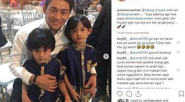Anak Juliana Moechtar dipeluk Ifan Seventeen (https://www.instagram.com/p/BttTNxfh5fP/)