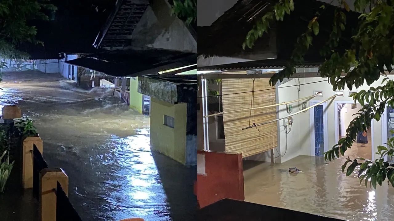 Banjir mengepung Kota Bandar Lampung, seorang ibu rumah tangga dilaporkan meninggal dunia. (Dok. Istimewa).