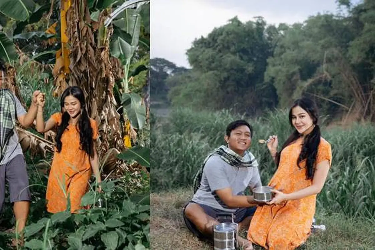 6 Maternity Shoot Bella Bonita dan Denny Caknan di Kebun Ini Tampul Curi Perhatian