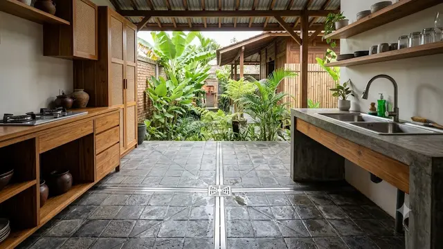 Model Saluran Air untuk Dapur Semi Outdoor agar Cepat Kering