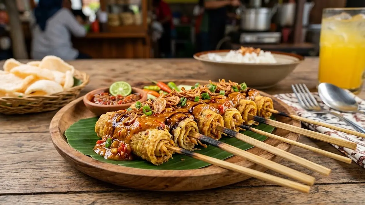 Resep Sate Telur Gulung Pedas/AI Generated