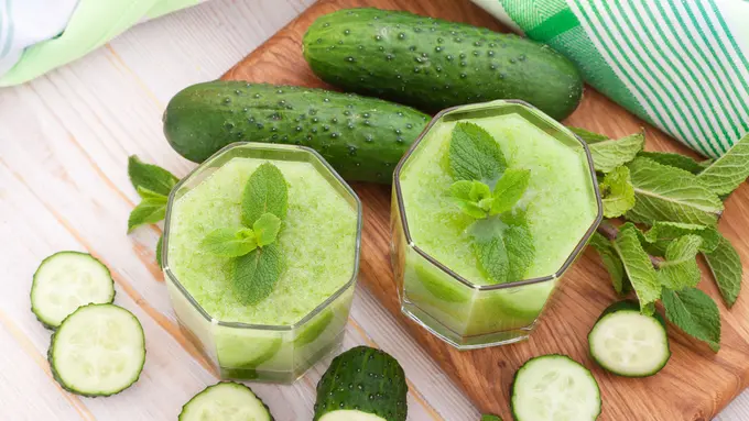 smoothies jus mentimun sayur hijau