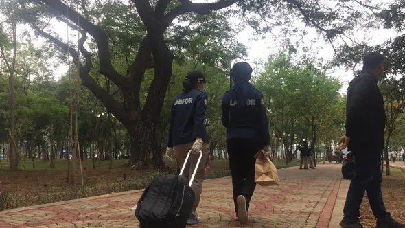 Olah TKP ledakan di Monas, Selasa (3/12/2019). (Liputan6.com/Muhammad Radityo Priyasmoro)