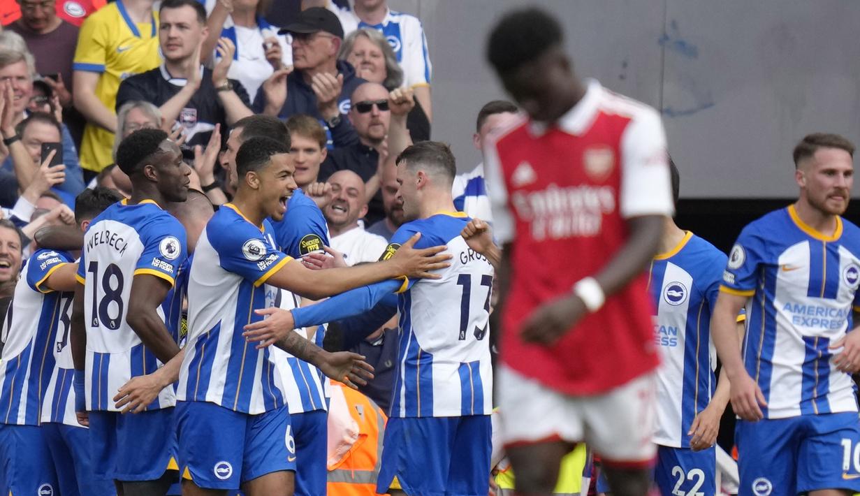 Arsenal saat ini berada dalam posisi sulit untuk meraih gelar juara Liga Inggris 2022/2023. (AP Photo/Kirsty Wigglesworth)
