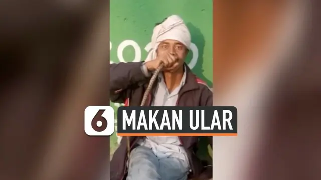 VIDEO: Viral, Pria Makan Ular Dalam Keadaan Utuh