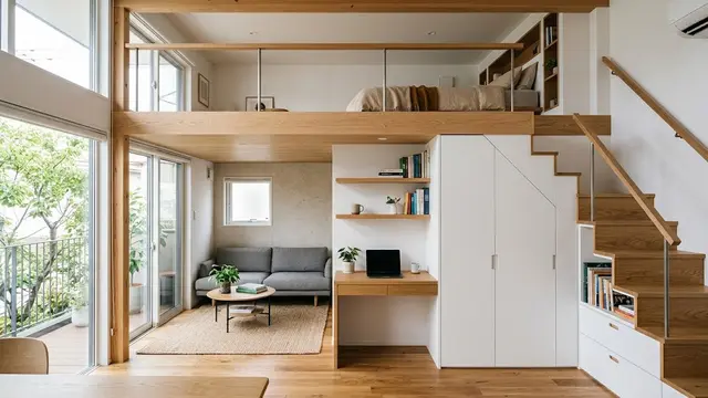 Mezzanine dengan Furnitur Built-in