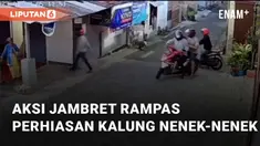 Aksi jambret rampas perhiasan kalung nenek-nenek terekam kamera CCTV