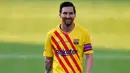 2. Lionel Messi (118 gol) - Ketajaman Lionel Messi dalam mencetak gol memang tidak perlu diragukan lagi. Selama membela Barcelona di kompetisi Liga Champions, pemain asal Argentina ini telah mencetak 118 gol dan dipastikan akan terus bertambah. (AFP/Pau Barrena)