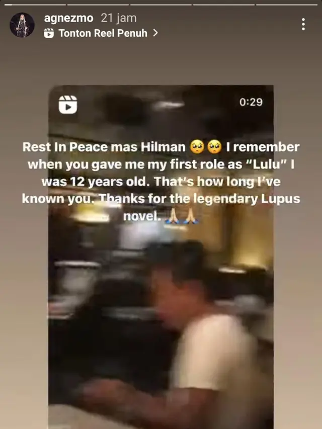 Ungkapan Agnez Mo Atas Meninggalnya Hilman Hariwijaya