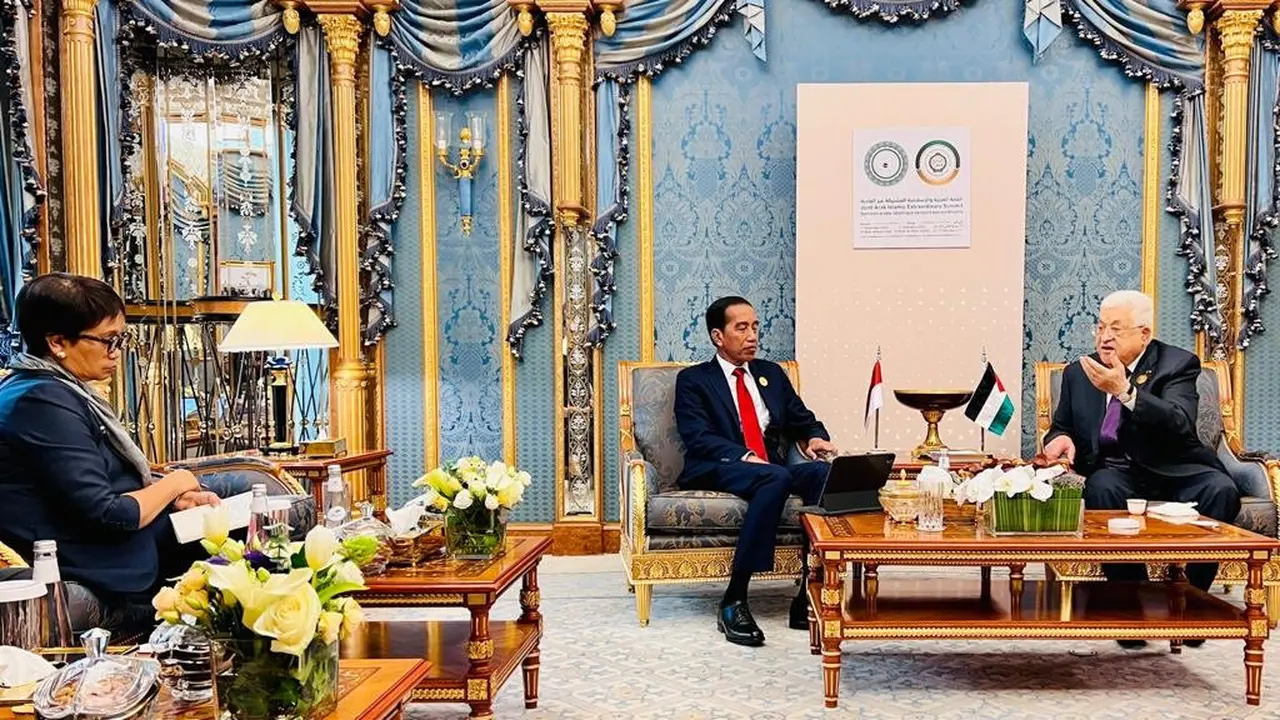 Presiden Joko Widodo (Jokowi) bertemu dengan Presiden Palestina, Mahmoud Abbas