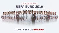 Skuat Inggris untuk ajang Piala Eropa 2016. (The FA). 