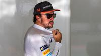 Fernando Alonso mengaku tak pernah menyesali keputusan hengkang dari Ferrari pada akhir 2014. (EPA/Srdjan Suki)